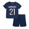 Paris Saint-Germain Lucas Hernandez #21 Hjemmedraktsett Barn 2023-24 Kortermet (+ Korte bukser)
